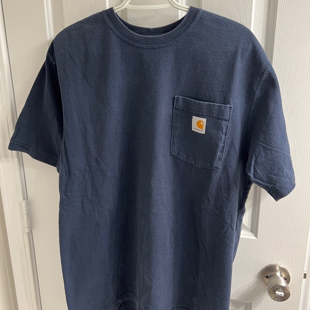 Carhartt Dark Blue Tee with Logo Pocket